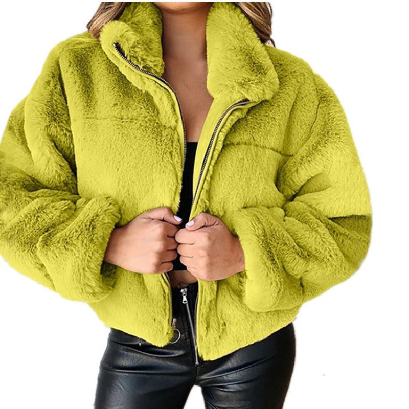Damen - Mittellange Jacke - Übergröße - Kunstpelz - Modischer Winter Look für jede Gelegenheit