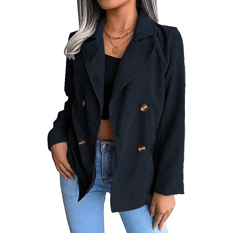 Damen - Cordjacke - Doppelknopfleiste - Modische und Bequeme für jeden Anlass