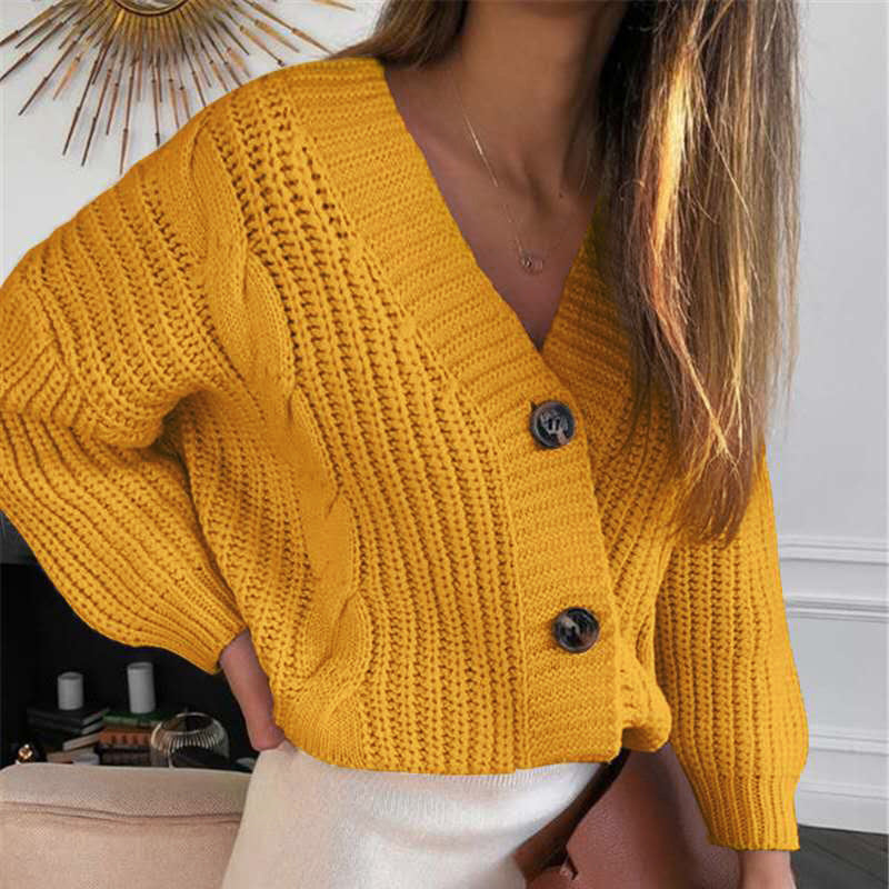 Damen - Grobstrickjacke - V-Ausschnitt - Hochwertigem Strick - Gemütlicher Strick für stilvolle Looks