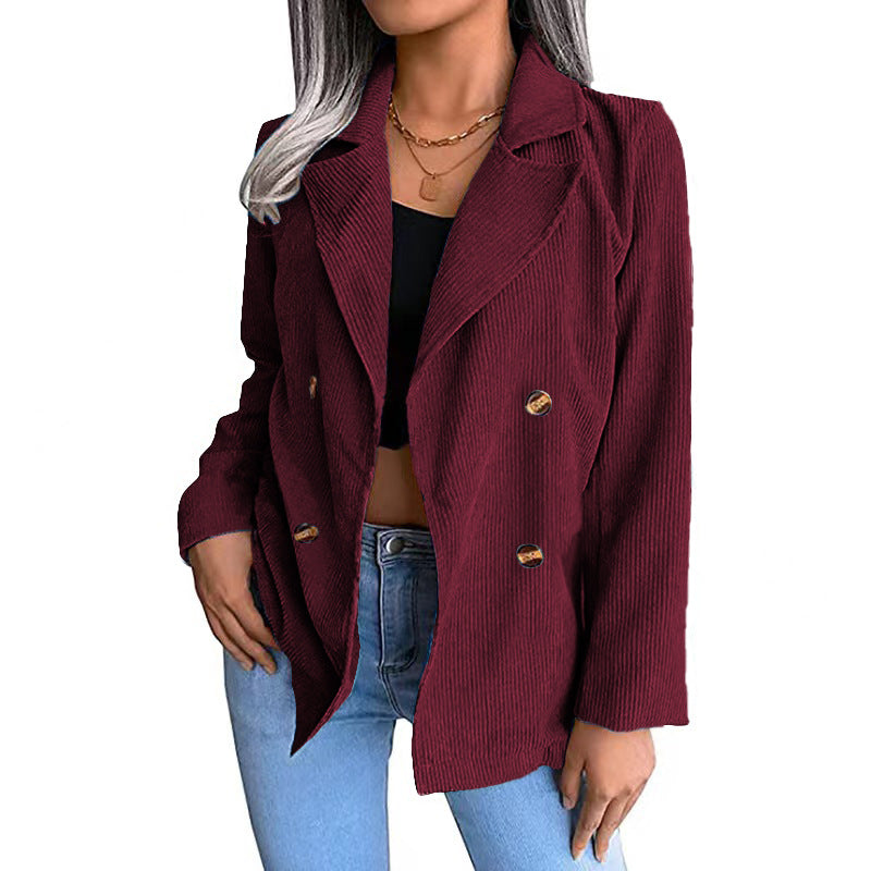 Damen - Cordjacke - Doppelknopfleiste - Modische und Bequeme für jeden Anlass