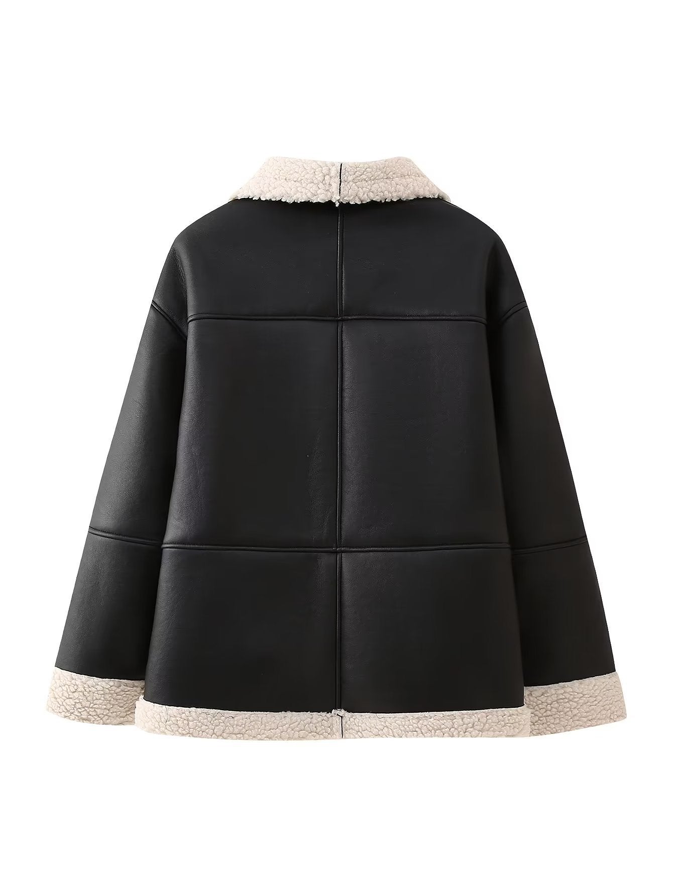 Damen - Jacke - Kunstleder - Kuscheligem Innenfutter -  Stylisch und perfekt für jeden Anlass
