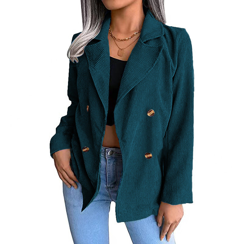 Damen - Cordjacke - Doppelknopfleiste - Modische und Bequeme für jeden Anlass