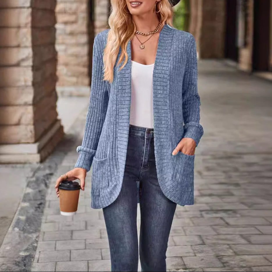 Damen - Strickjacke - Langen Ärmeln - Weicher Strick - Stilvoller Komfort für jeden Anlass