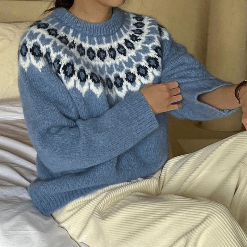 Damen - Strickpullover - Traditionelles norwegisches Design - Gemütlicher Pullover für den Winter