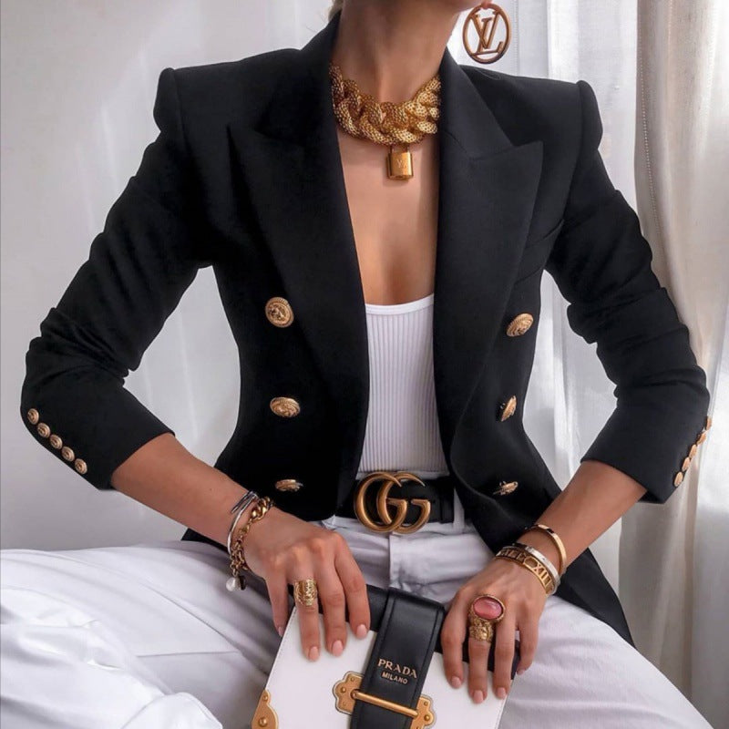 Damen - Eleganter Blazer - Doppelten Knöpfen - Stilvoller Schnitt für jeden Anlass