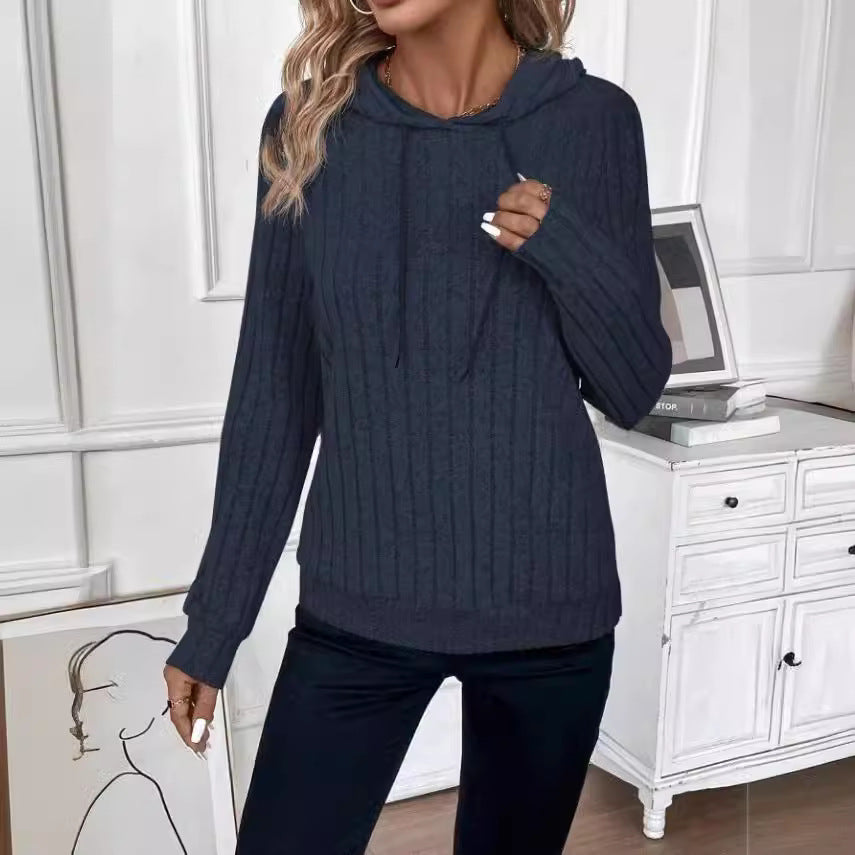 Damen - Fleece Kapuzenpullover - Kuscheliges Rippendesign - Bequemer und Stilvoller Freizeitlook