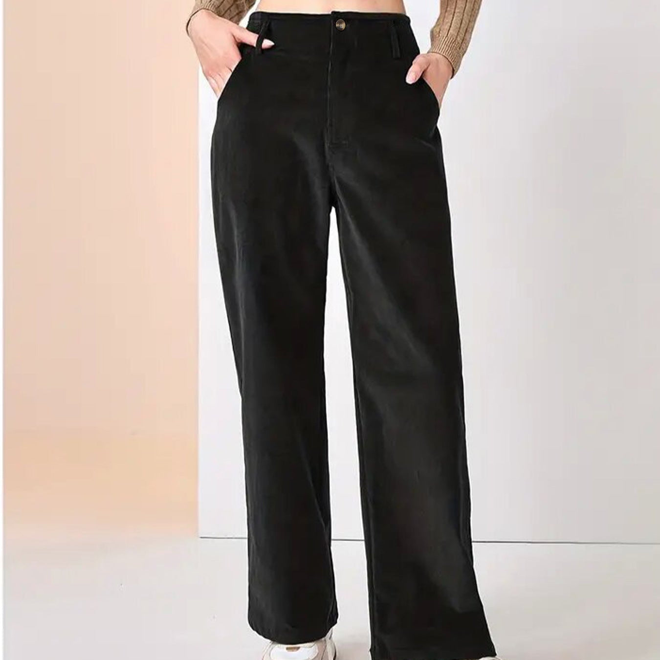 Damen - Weite Cordhose - Baumwoll - Lässigen Stil - Bequeme für jeden Anlass