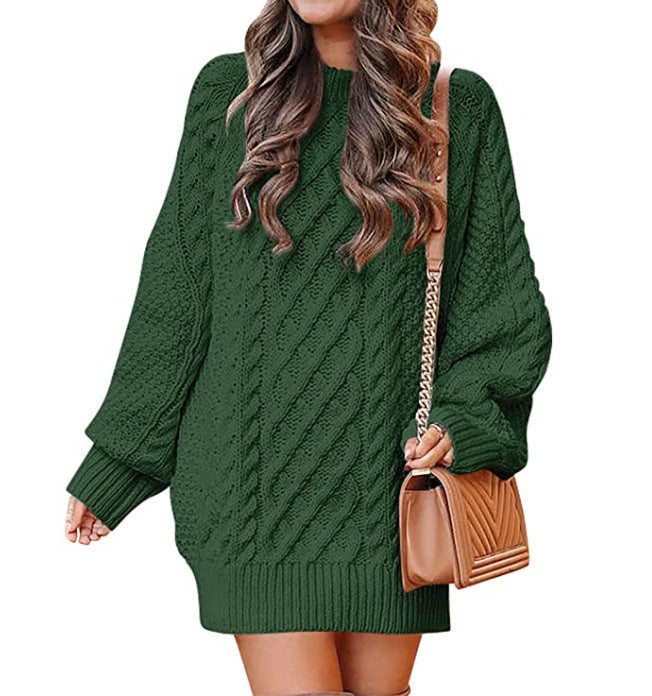Damen - Lässiger großer Strickpullover - Zopfmuster - Bequemer Mode Hit für den Herbst