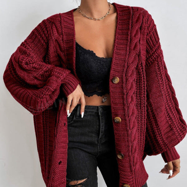 Damen - Strickjacke - Zopfmuster - Weiche und Gemütliche Strickmode für Jeden Anlass