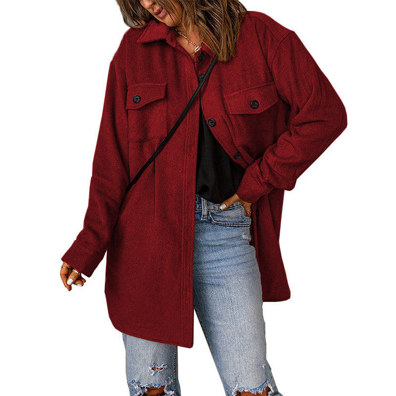 Damen - Übergroße Hemdjacke - Taschen - Modischer Komfort für jeden Anlass