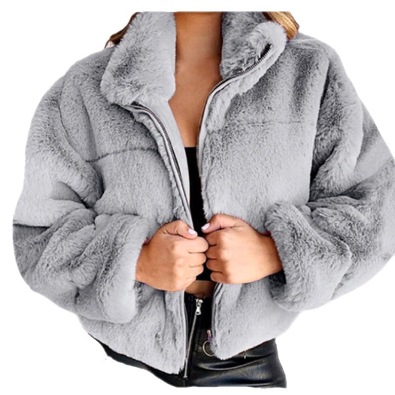 Damen - Mittellange Jacke - Übergröße - Kunstpelz - Modischer Winter Look für jede Gelegenheit
