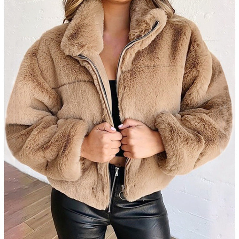 Damen - Mittellange Jacke - Übergröße - Kunstpelz - Modischer Winter Look für jede Gelegenheit