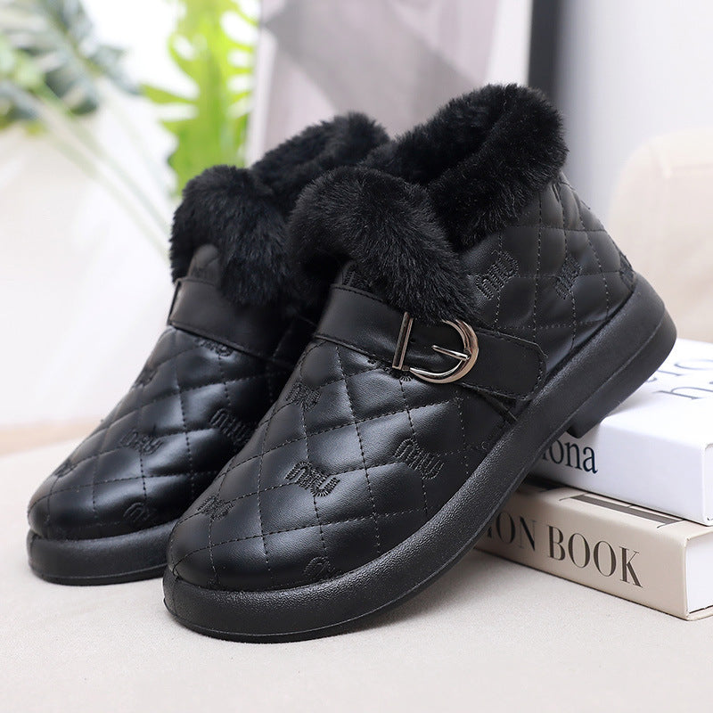 Damen - Stiefeletten - Warmes Fleece Futter mit Schnalle - Bequeme und stilvolle Winterstiefel