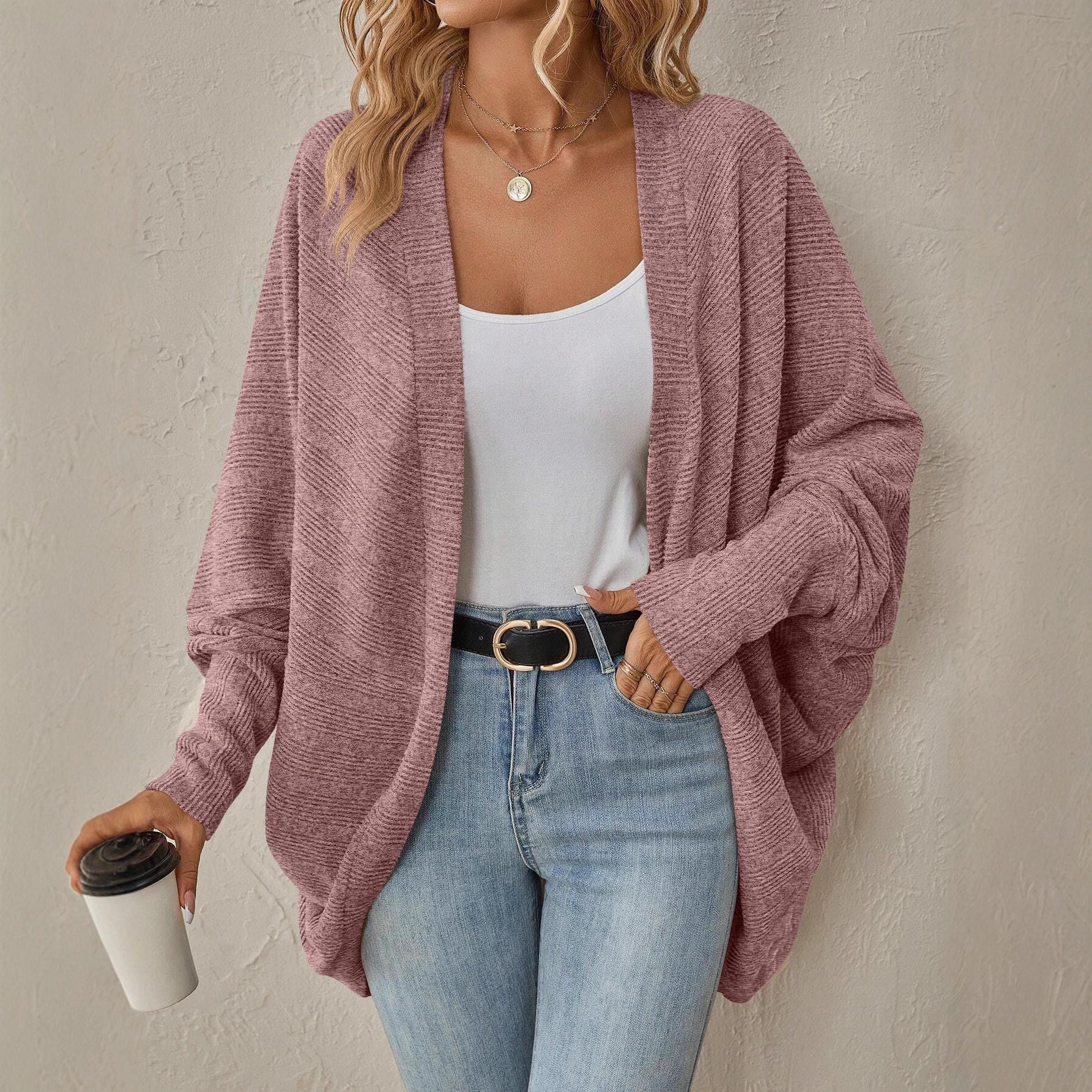 Damen - Strickjacke - Übergröße - Weich und strukturiert - Perfekt für jeden Anlass