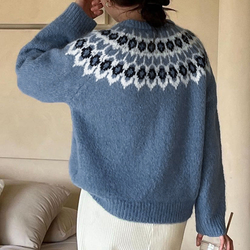Damen - Strickpullover - Traditionelles norwegisches Design - Gemütlicher Pullover für den Winter
