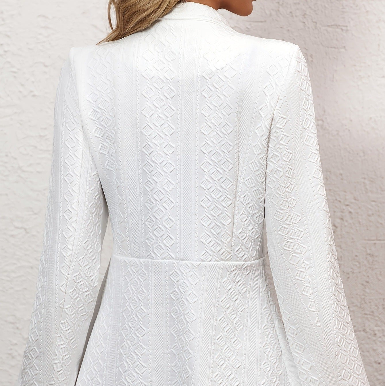 Damen - Strickblazer - Feines Muster - Stilvoll und Vielseitig für Jeden Anlass
