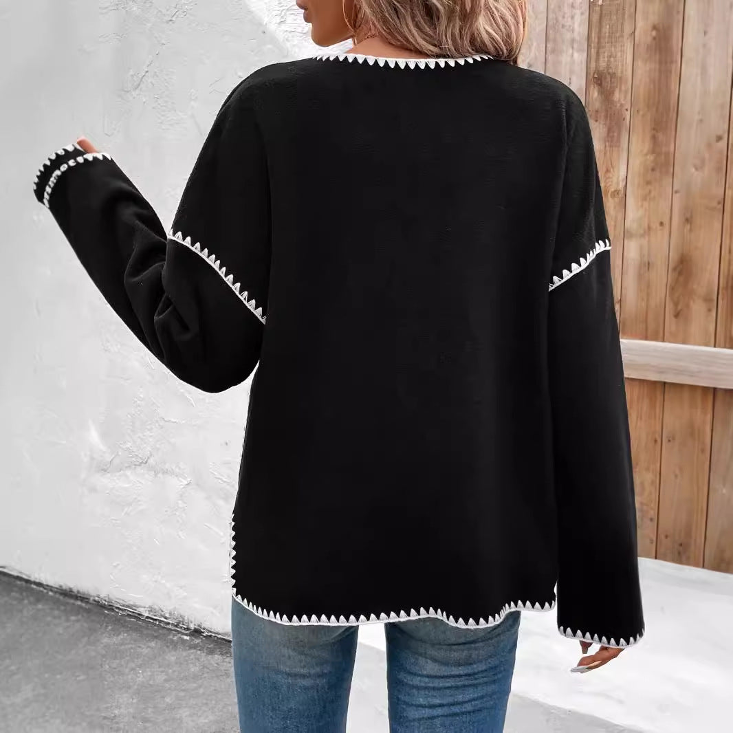 Damen - Stylische Strickjacke mit Taschen - Trendige, bequeme Strickmode für jeden Anlass