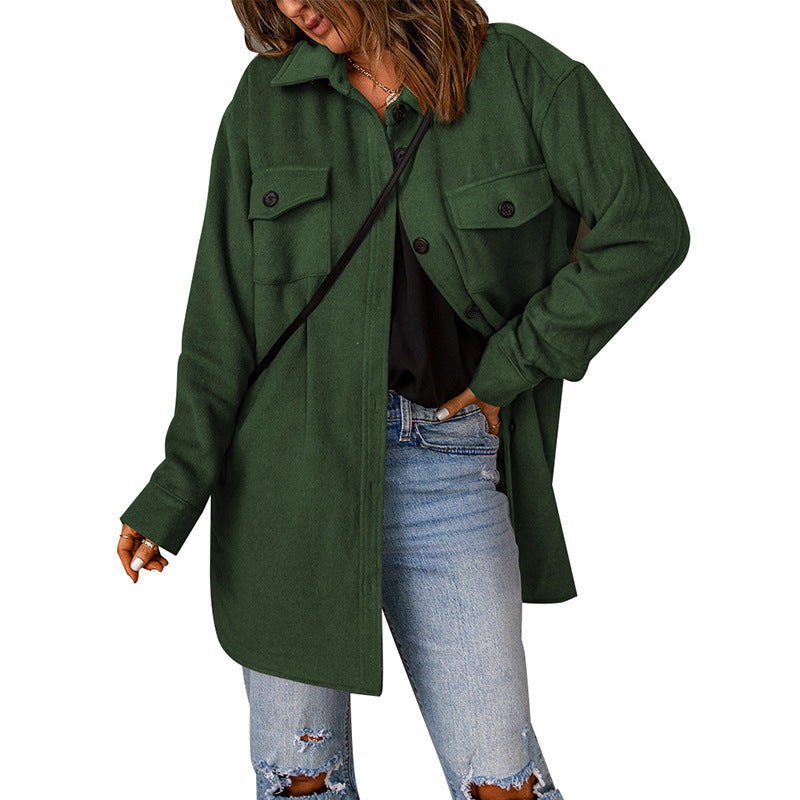 Damen - Übergroße Hemdjacke - Taschen - Modischer Komfort für jeden Anlass