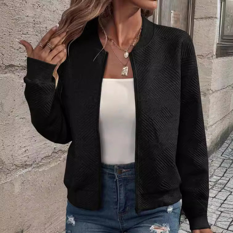Damen - Strukturierte Bomberjacke - Weichem Material - Lässiger Stil - Modische Jacke für den Alltag