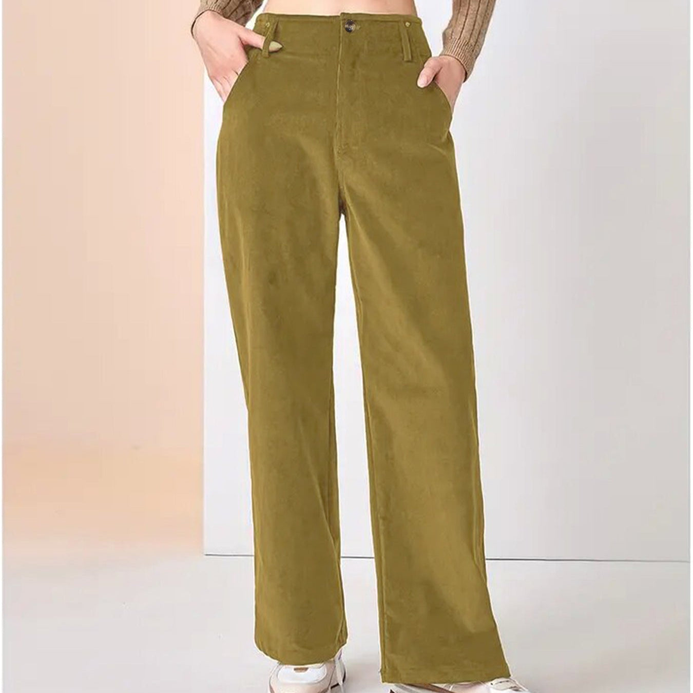 Damen - Weite Cordhose - Baumwoll - Lässigen Stil - Bequeme für jeden Anlass
