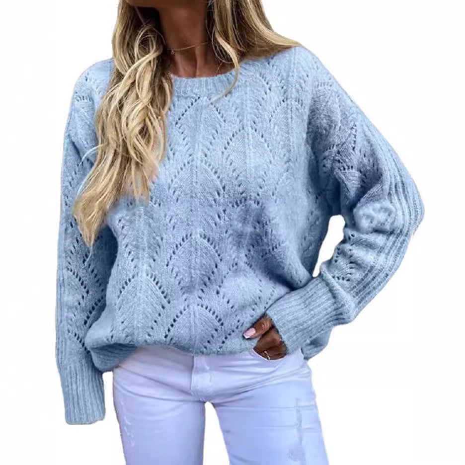 Damen - Strickpullover - Feines Spitzenmuster - Eleganter und bequemer Pullover für jede Gelegenheit
