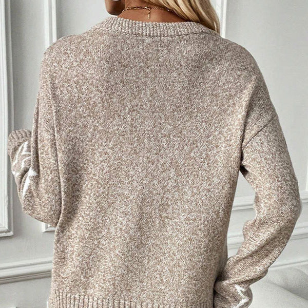 Damen - Strickpullover - Weit geschnittener - Sternmotiven - Bequem und stylisch für jeden Anlass