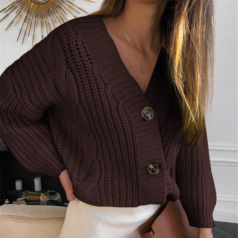 Damen - Grobstrickjacke - V-Ausschnitt - Hochwertigem Strick - Gemütlicher Strick für stilvolle Looks