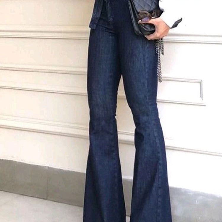 Damen - Bootcut Jeans - Hohe Taille mit Gürtel - Bequeme und Stilvolle Passform