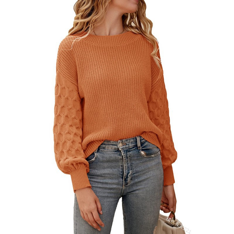 Damen - Strickpulli mit Puffärmel - Bequem und stilvoll für jede Gelegenheit