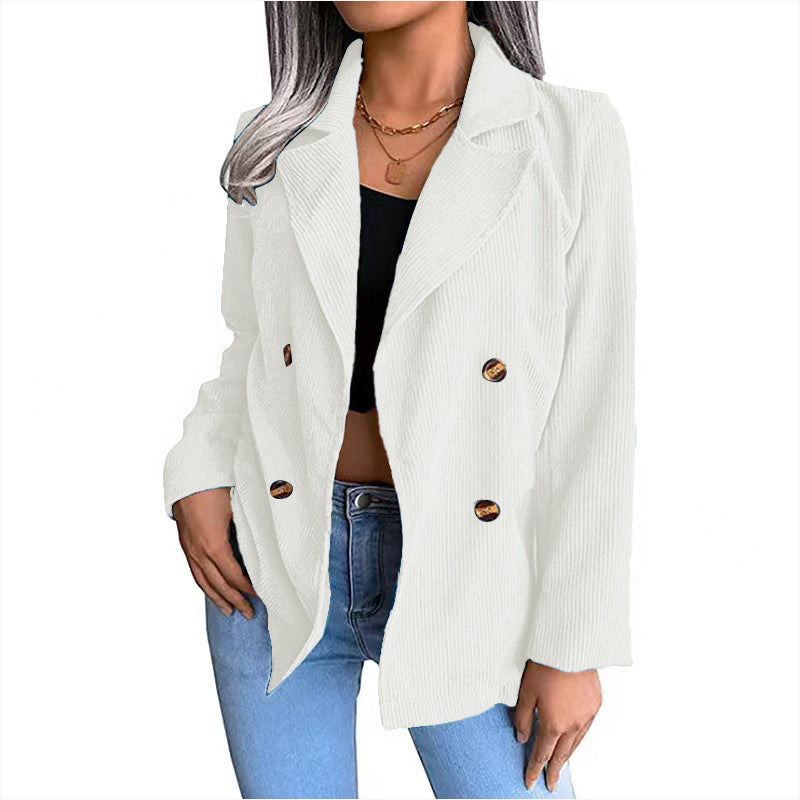 Damen - Cordjacke - Doppelknopfleiste - Modische und Bequeme für jeden Anlass
