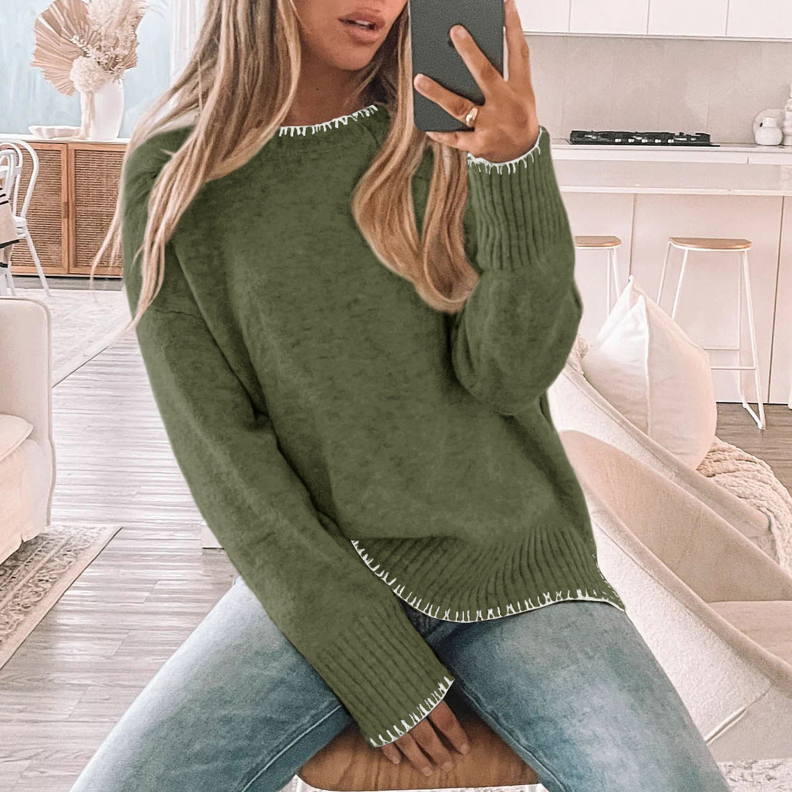 Damen - Übergroßer Strickpullover - Kuscheliger Stil - Perfekt für jeden Anlass