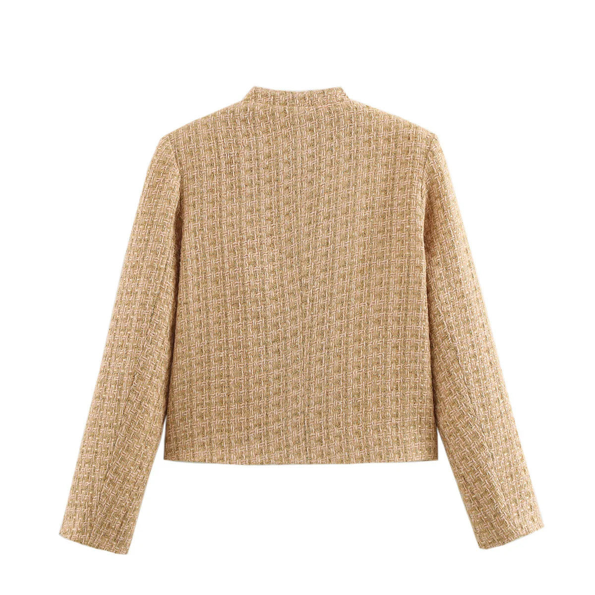 Damen - Tweed-Blazer Jacke - Eleganten Knopfdetails - Stylische mode für jeden Anlass