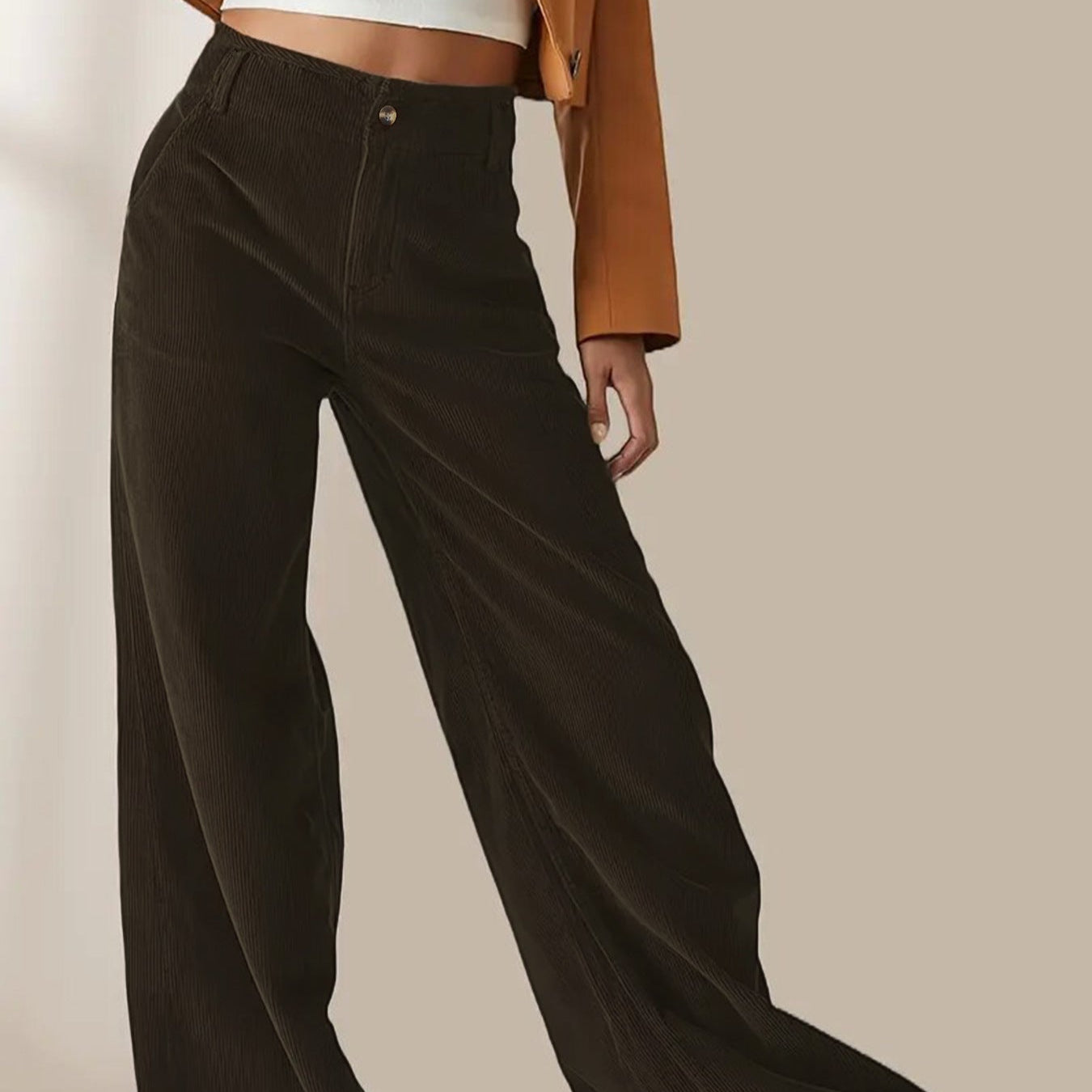 Damen - Weite Cordhose - Baumwoll - Lässigen Stil - Bequeme für jeden Anlass