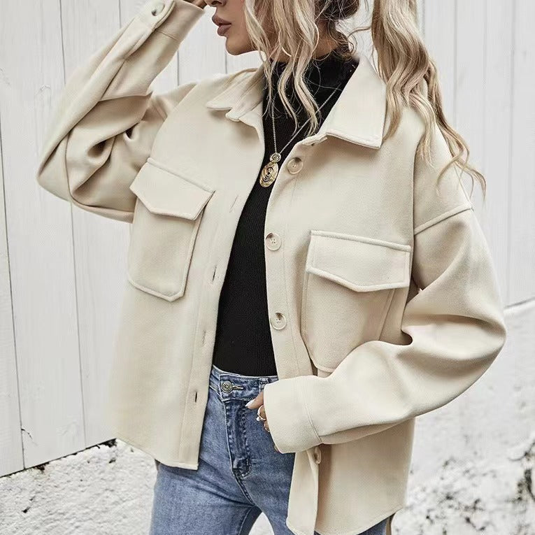 Damen - Übergroße Jacke - Taschen und Knöpfen - Bequeme und stilvolle Oberbekleidung für jeden Anlass