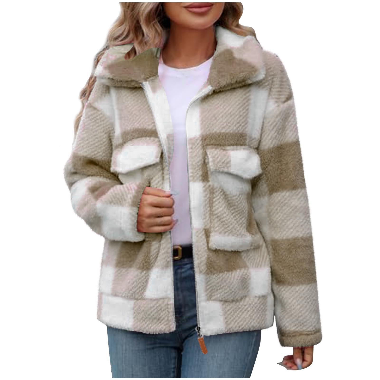Damen - Fleecejacke - Karomuster - Weich, Bequem und Stylisch - Perfekt für den Alltag