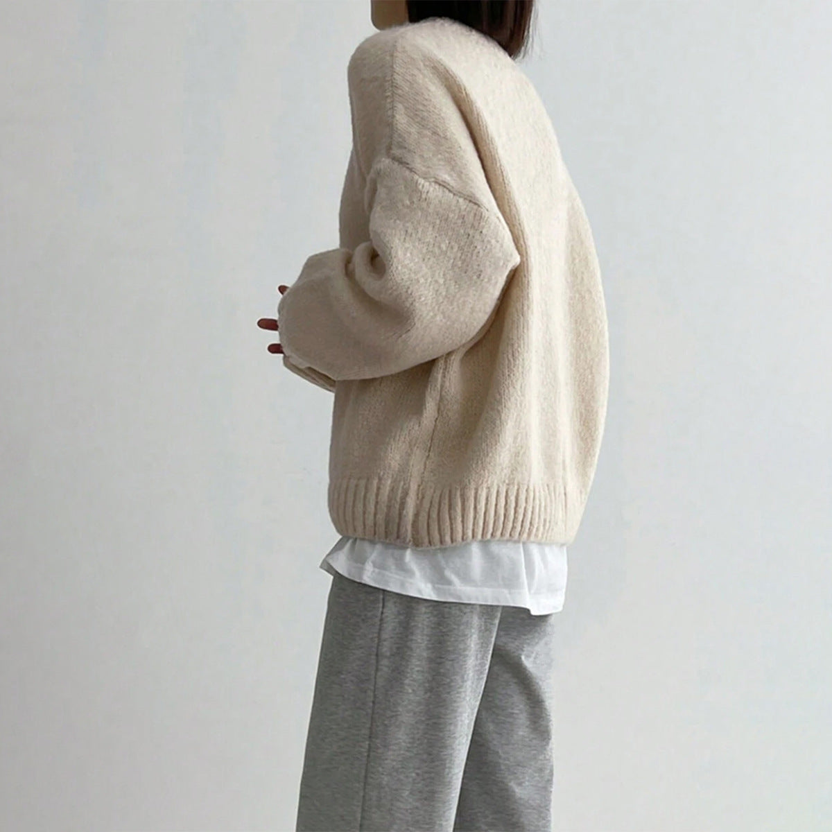 Damen - Oversized Strickpullover - Bequemer Rundhalsausschnitt - Stylischer Look für jeden Anlass