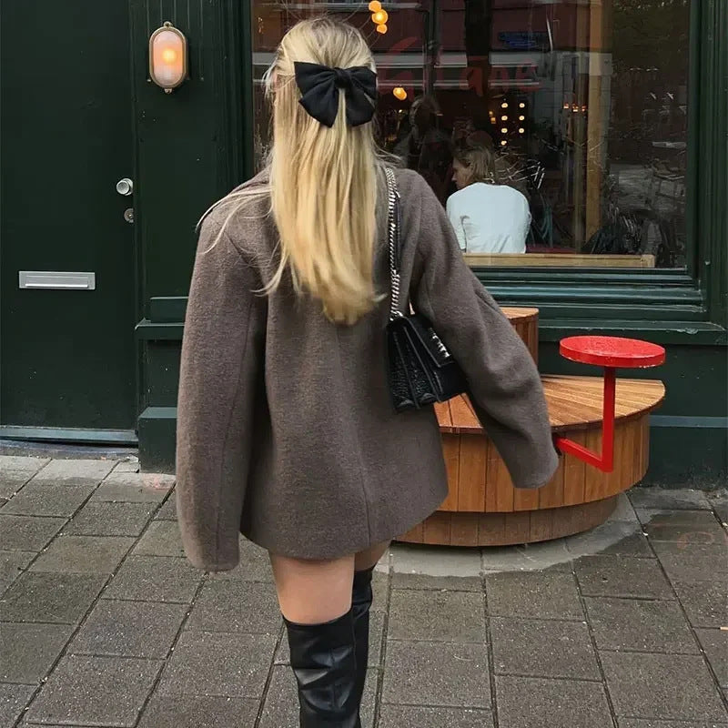 Damen - Übergrößen Wollmantel - Kuscheliger Stil für kalte Tage - Bequemer und eleganter Look