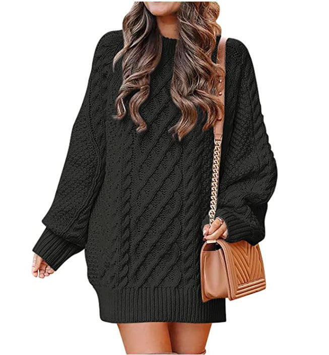 Damen - Lässiger großer Strickpullover - Zopfmuster - Bequemer Mode Hit für den Herbst