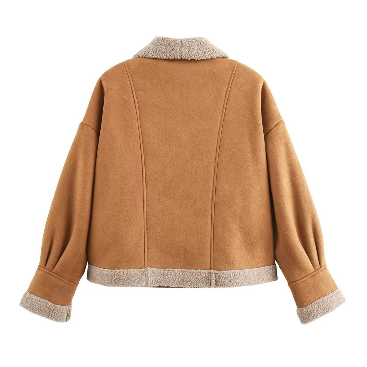 Damen - Weit geschnittene Teddyjacke - Knopfdetails - Kuscheliger Stil für kalte Tage