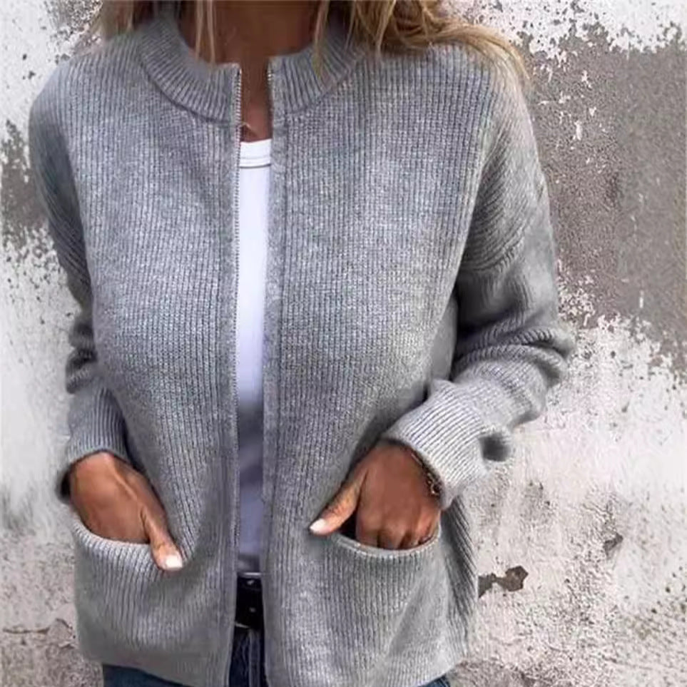 Damen - Strickjacke mit offener Vorderseite - Wollmischung  - Bequeme und stilvolle Übergangsjacke