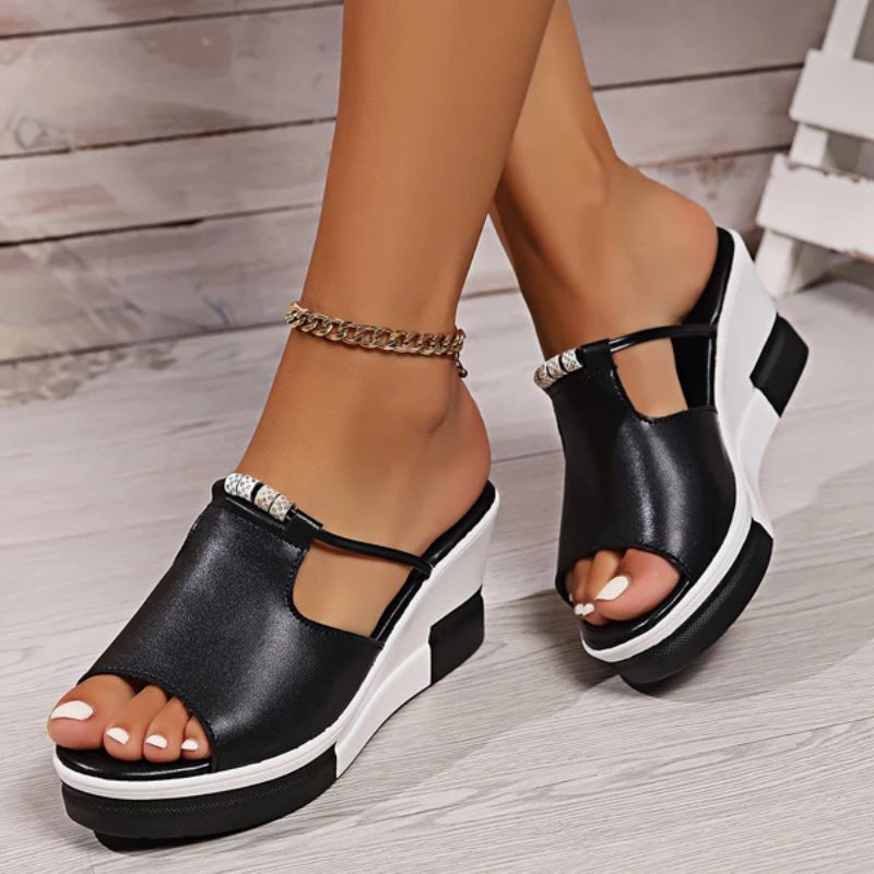 Damen - Bequeme Plateau Sandalen - Weiches Fußbett für ultimativen Komfort - Ideal für den Sommer