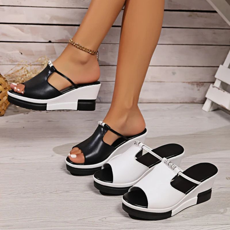 Damen - Bequeme Plateau Sandalen - Weiches Fußbett für ultimativen Komfort - Ideal für den Sommer