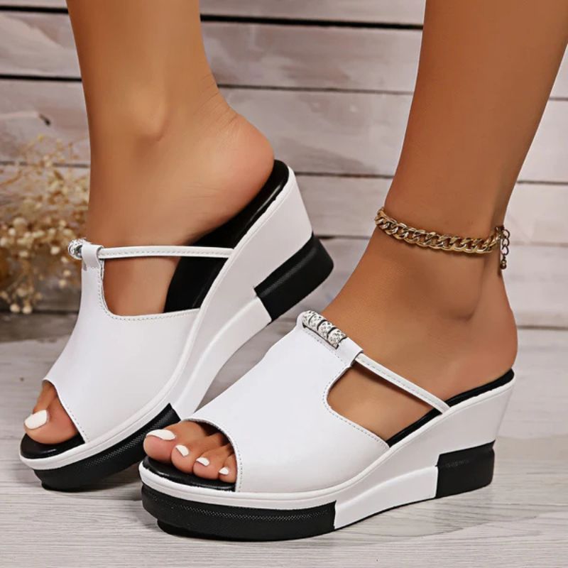 Damen - Bequeme Plateau Sandalen - Weiches Fußbett für ultimativen Komfort - Ideal für den Sommer