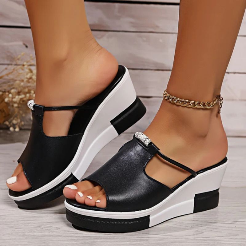 Damen - Bequeme Plateau Sandalen - Weiches Fußbett für ultimativen Komfort - Ideal für den Sommer