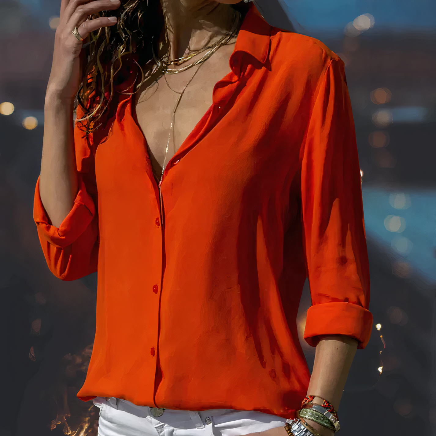 Damen - Bluse - Chiffon - Eleganter & Anmutiger Stil - Vielseitig für jeden Anlass