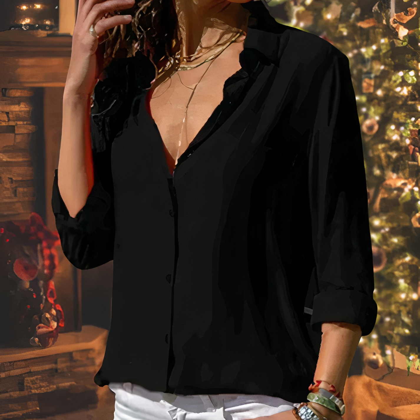 Damen - Bluse - Chiffon - Eleganter & Anmutiger Stil - Vielseitig für jeden Anlass