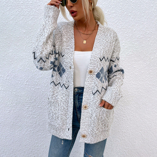Damen - Strickjacke mit Knopfleiste - Weichen Strick - Gemütlicher Herbststil - Perfekt für jede Gelegenheit