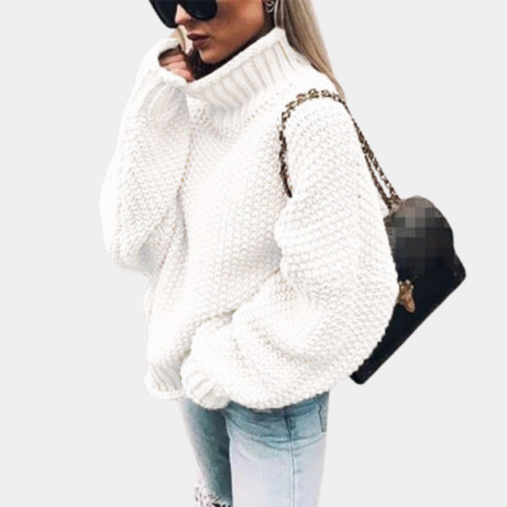 Damen - Warmer pullover aus strick - Atmungsaktivem material - Rollkragen - Bequeme und stylische Wintermode