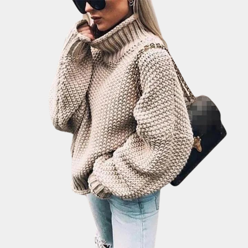 Damen - Warmer pullover aus strick - Atmungsaktivem material - Rollkragen - Bequeme und stylische Wintermode