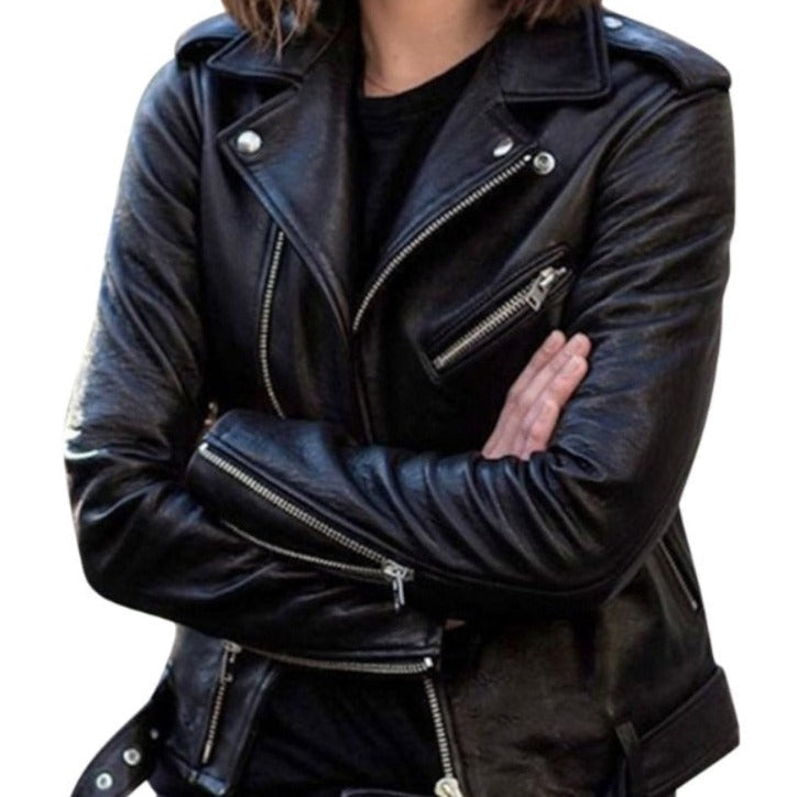 Waleria - Lederjacke, schlanke Linie